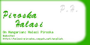 piroska halasi business card